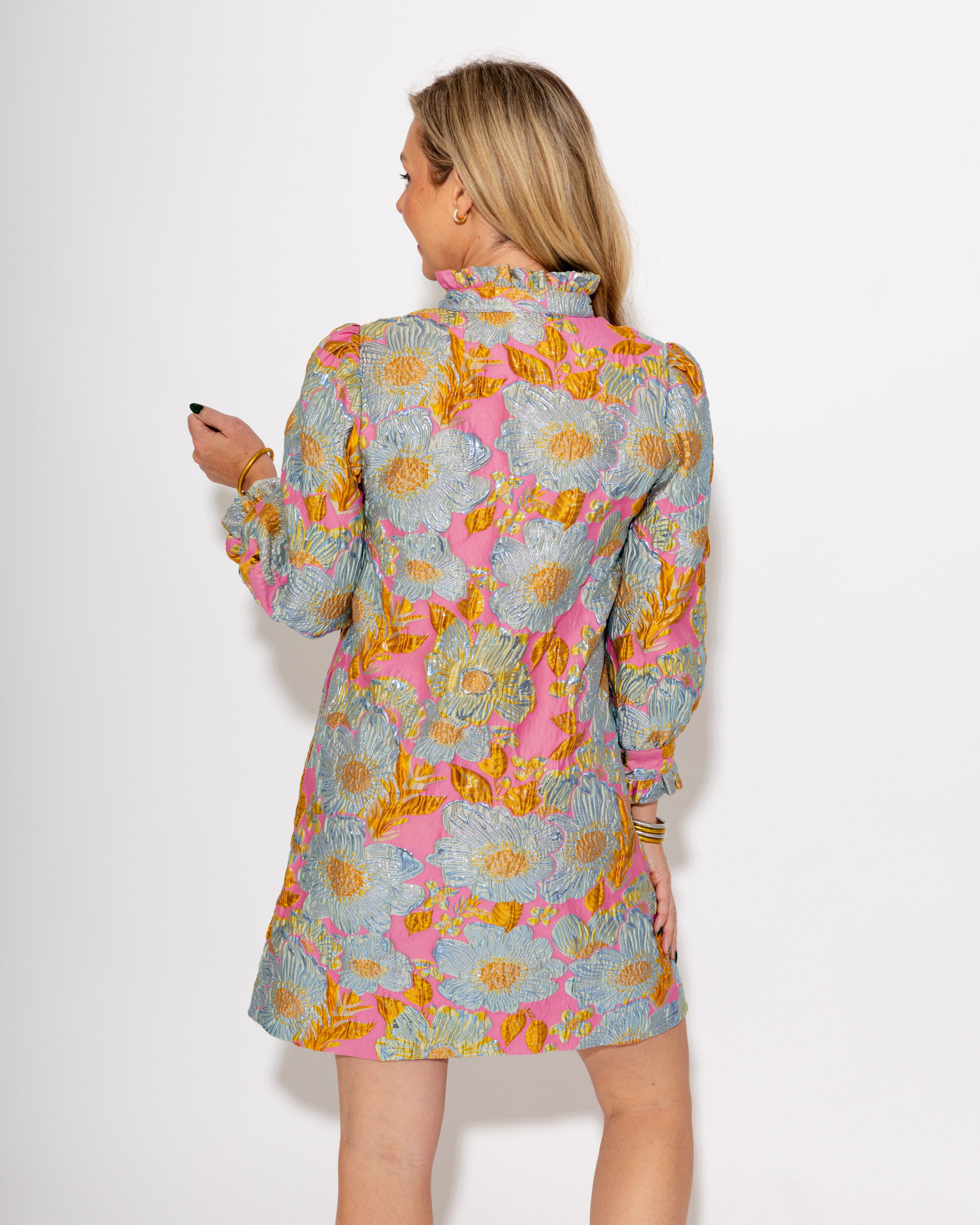 Ivy Jane | Brocade Ruffled Trim Dress