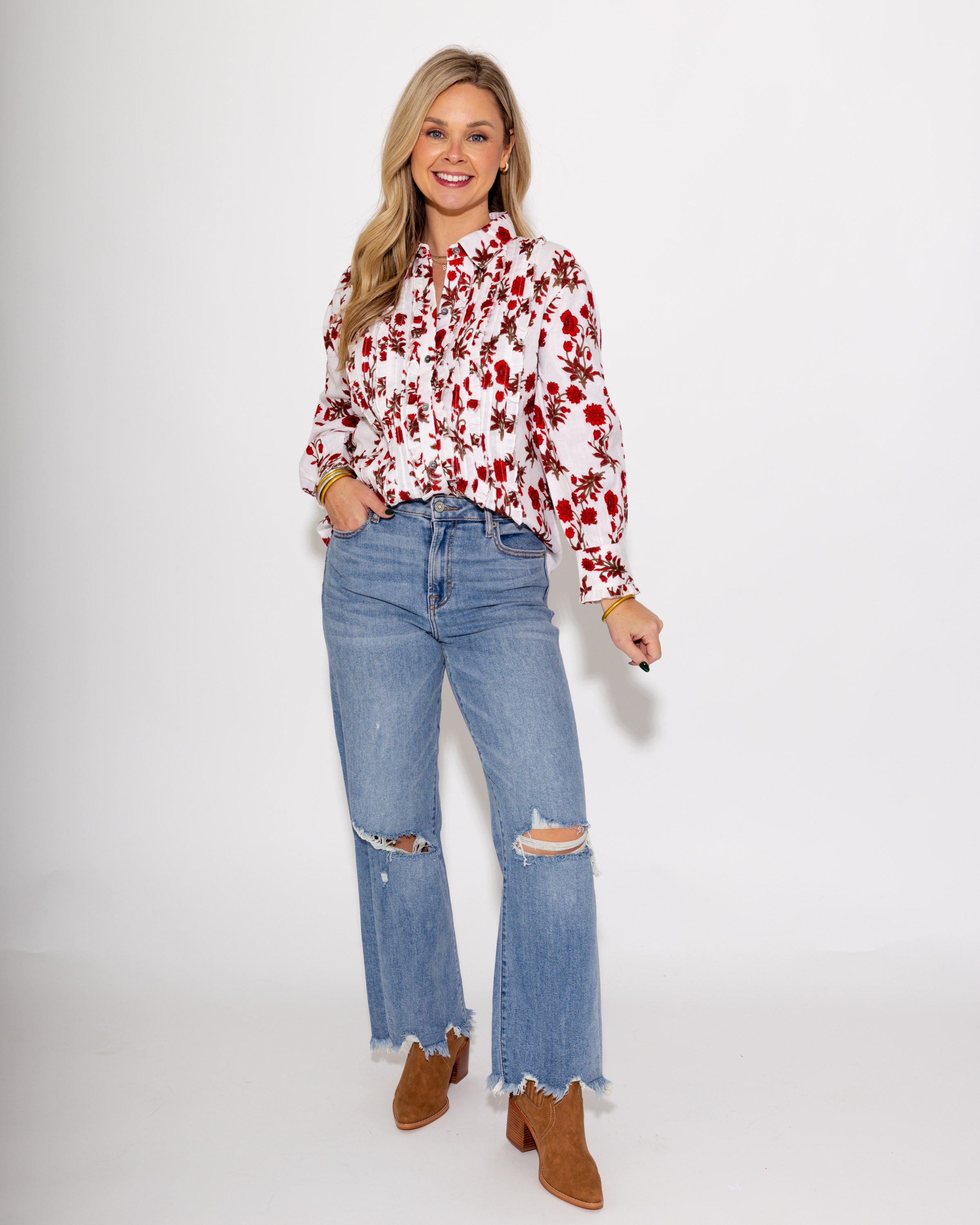 Ivy Jane | Tuxedo Gauze Top