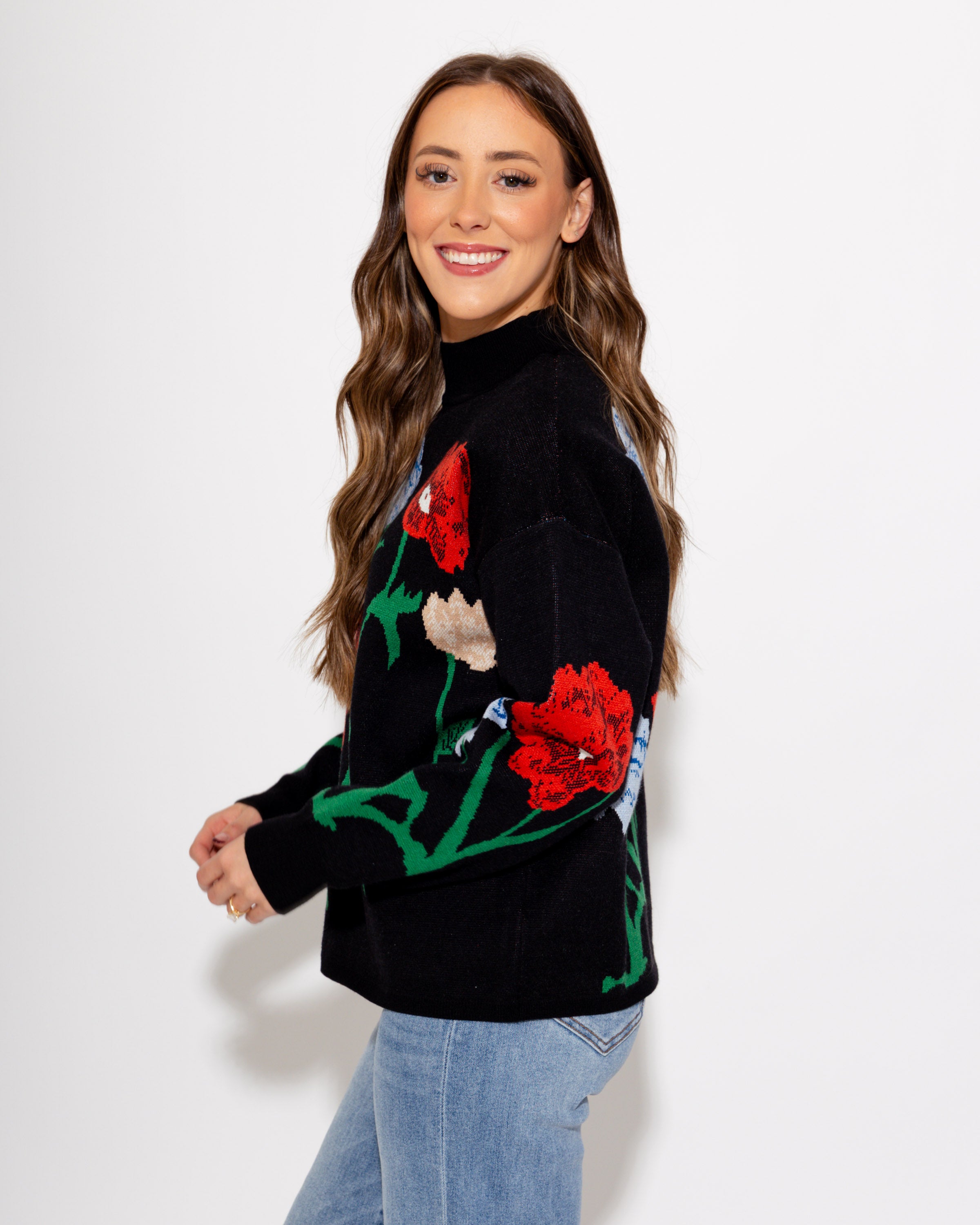 Midnight Bloom Statement Top