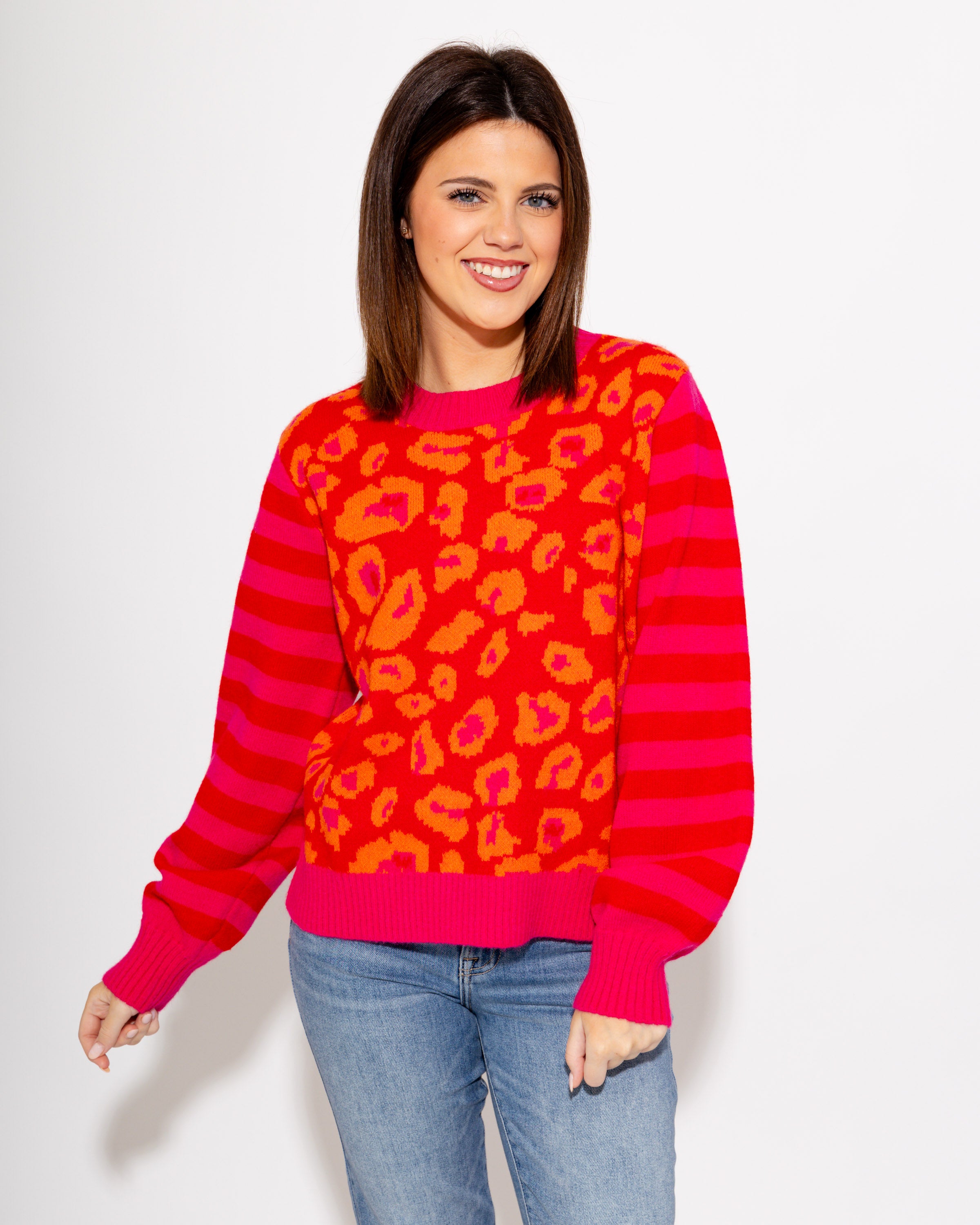Leopard & Stripe Mix Match Sweater