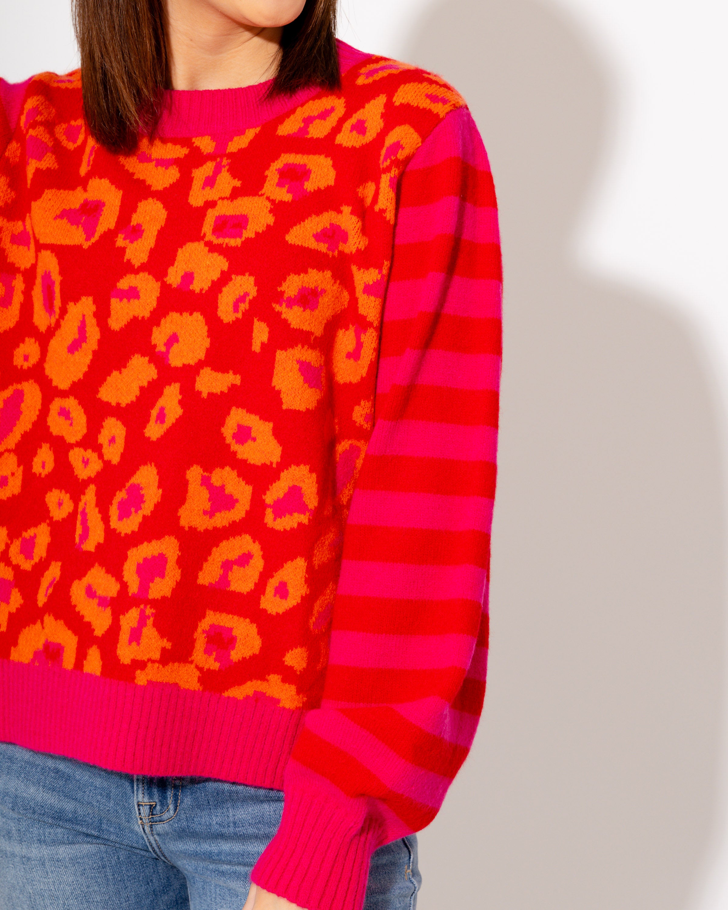 Leopard & Stripe Mix Match Sweater