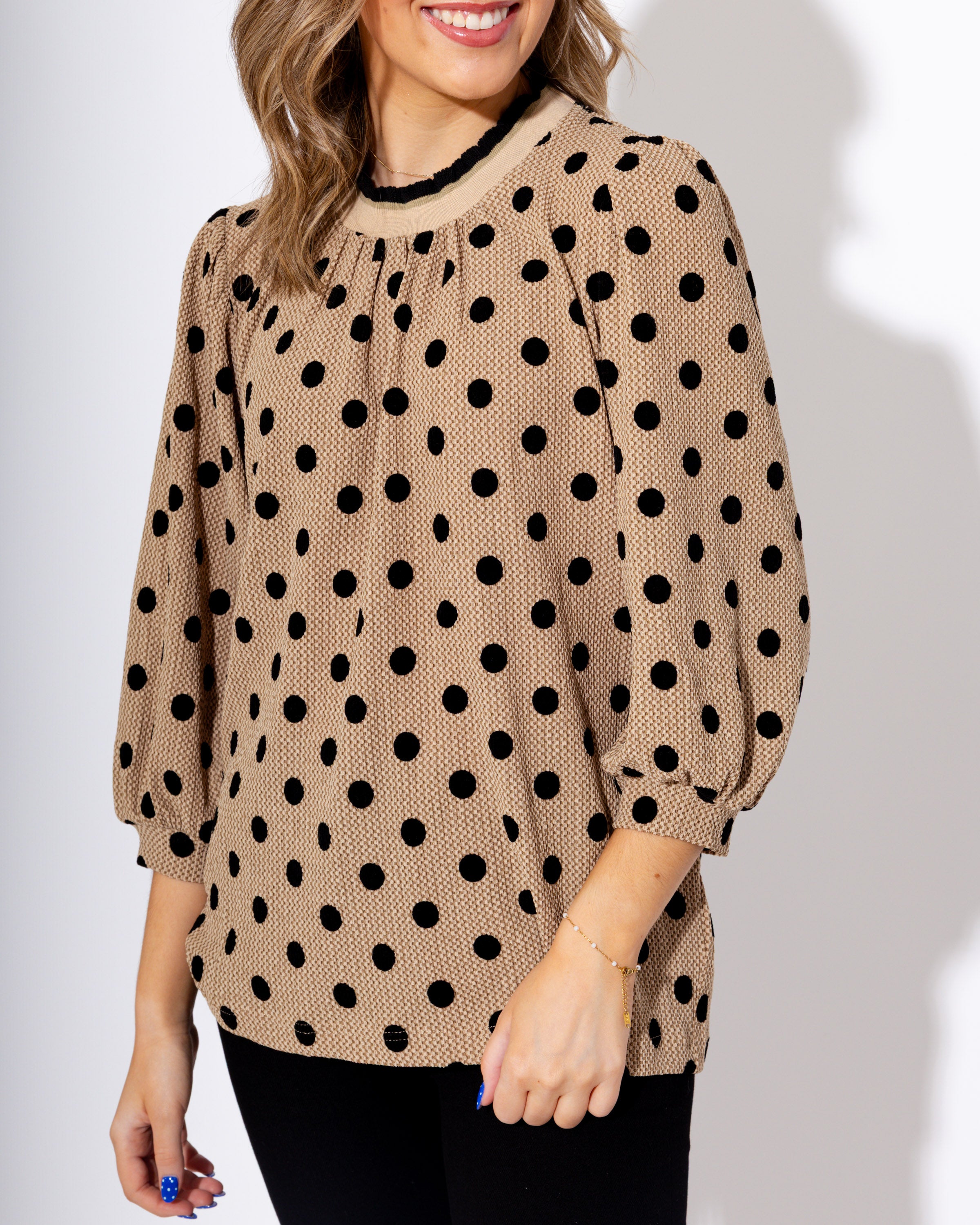 Puff in Polka Dot Top– Latte Edition
