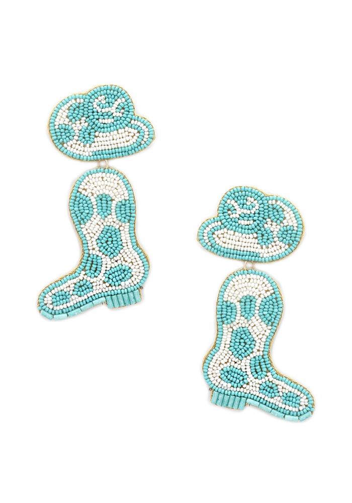 Turquoise Cowboy Boot Earrings