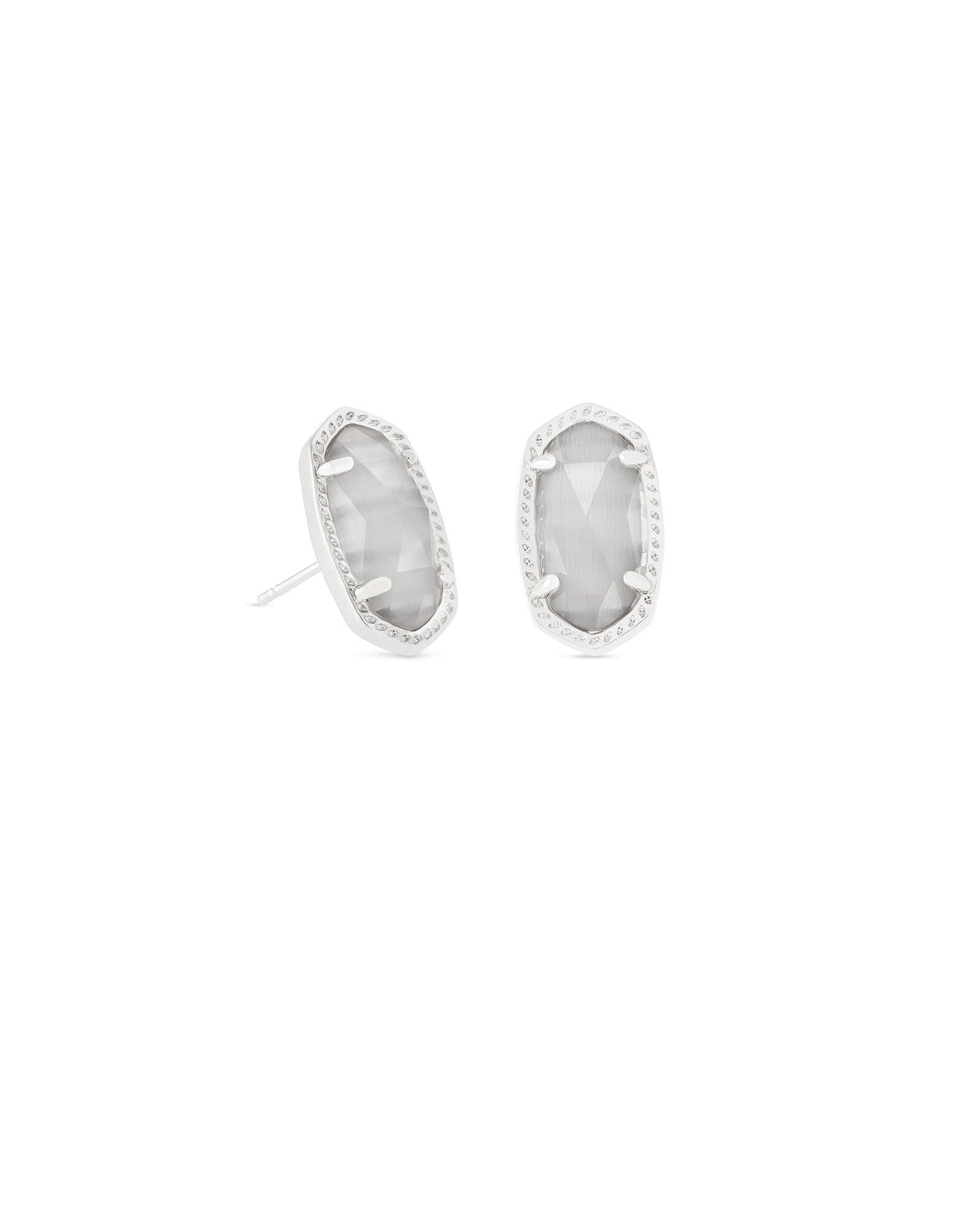 Ellie Stud Earring in Rhodium