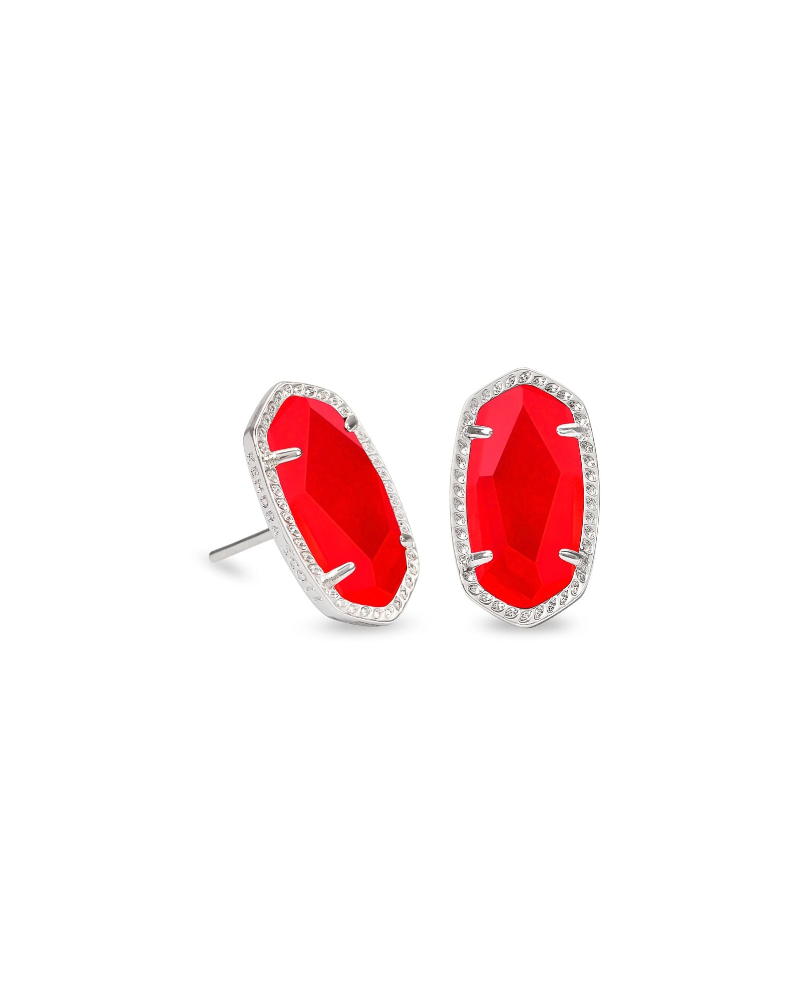 Ellie Earring in Rhodium Red Illusion