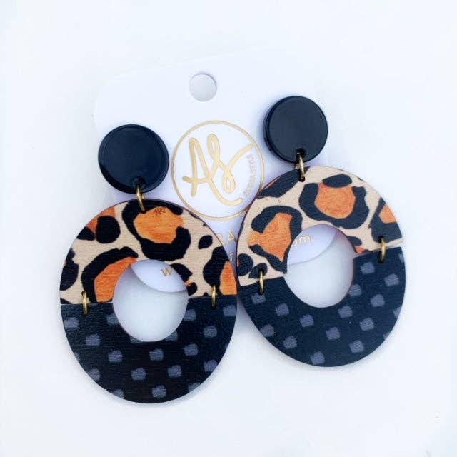 The Amanda Earrings in Black Leopard