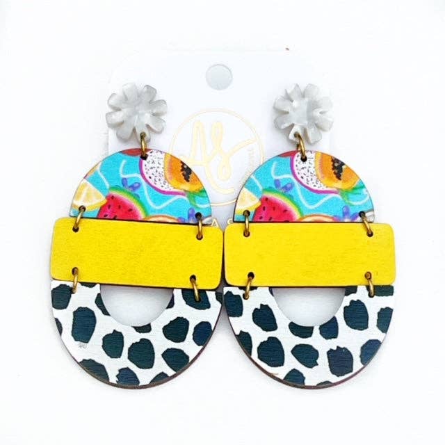 The Bela Earrings in Tropical Fruit