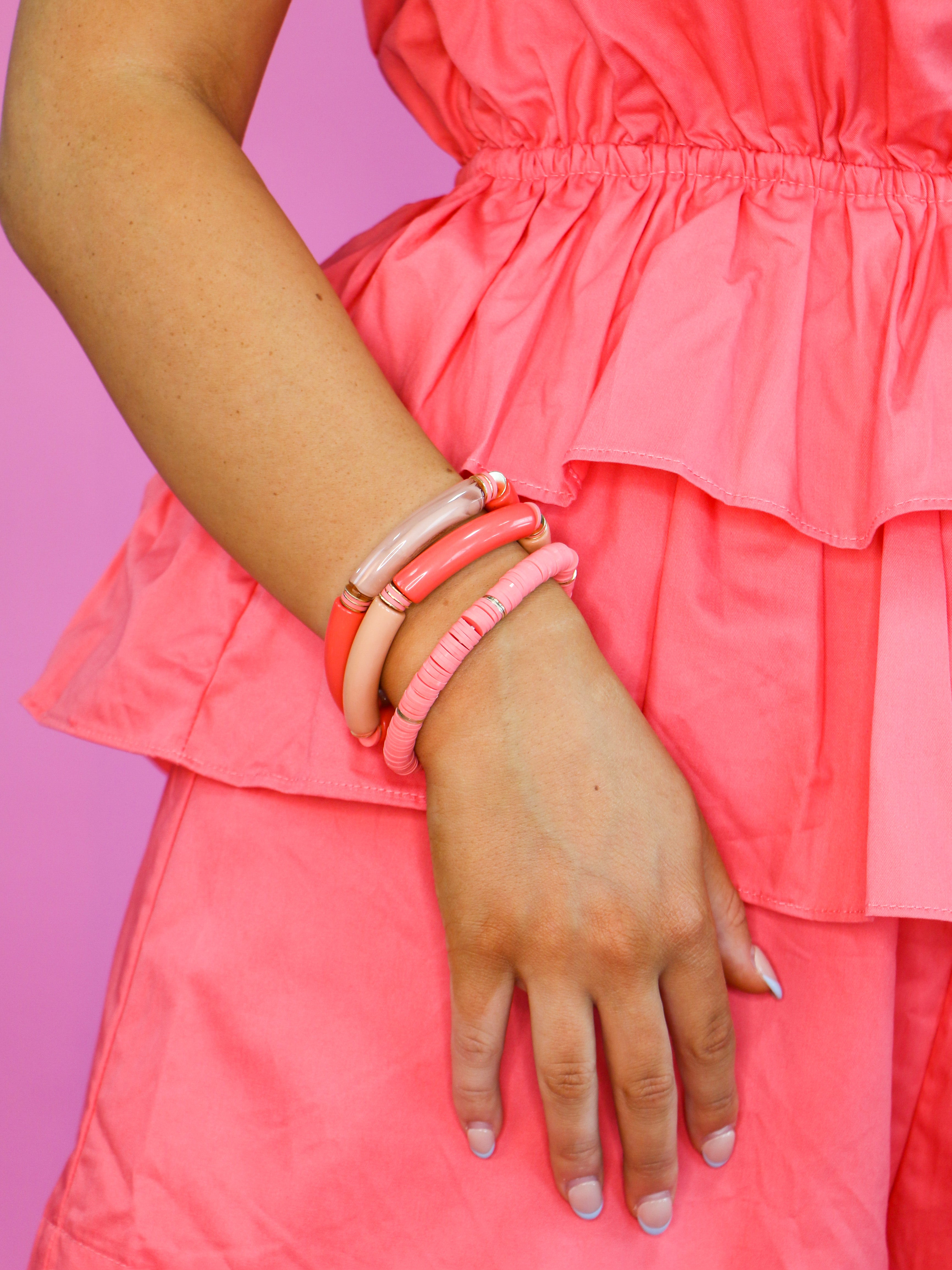 Set of 3 Coral Bracelets