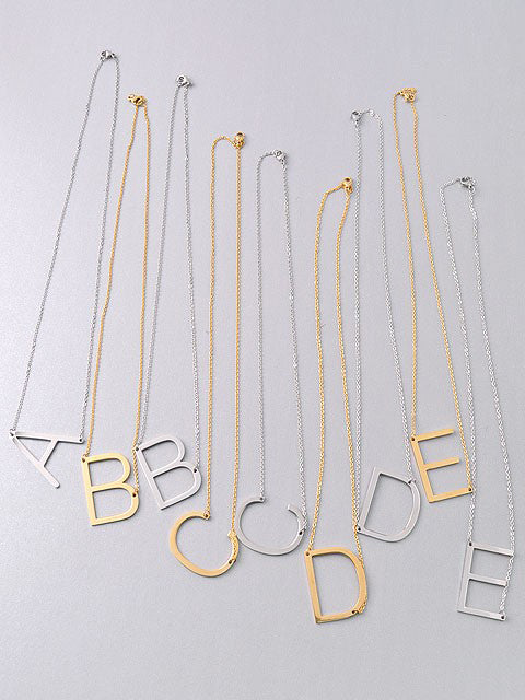 Large Initial Necklace