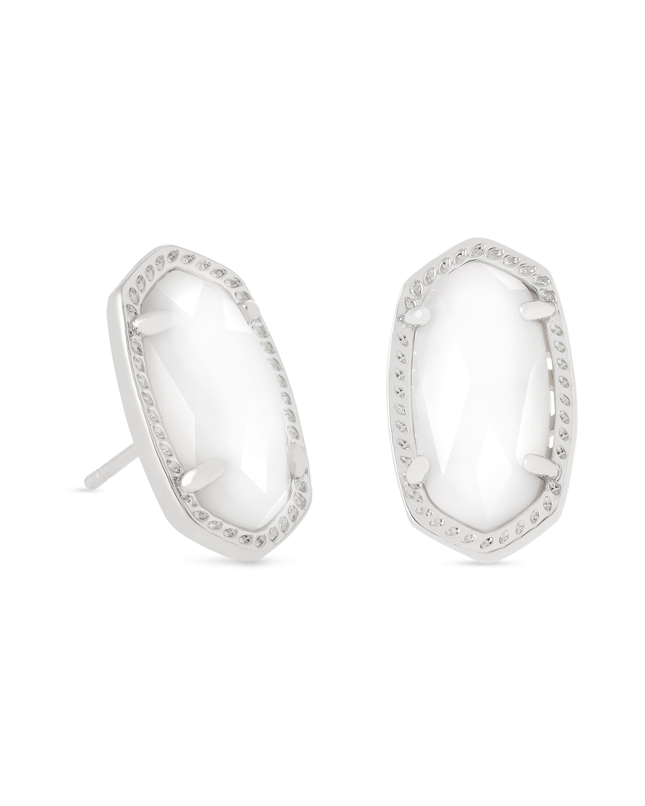 Ellie Stud Earring in Rhodium