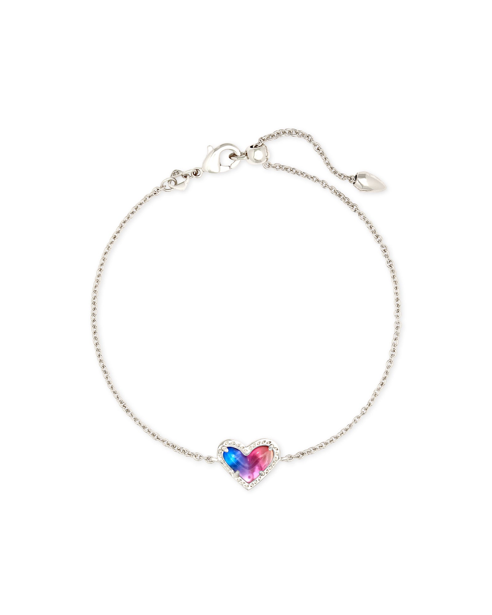 Ari Heart Bracelet in Rhodium Watercolor Illusion