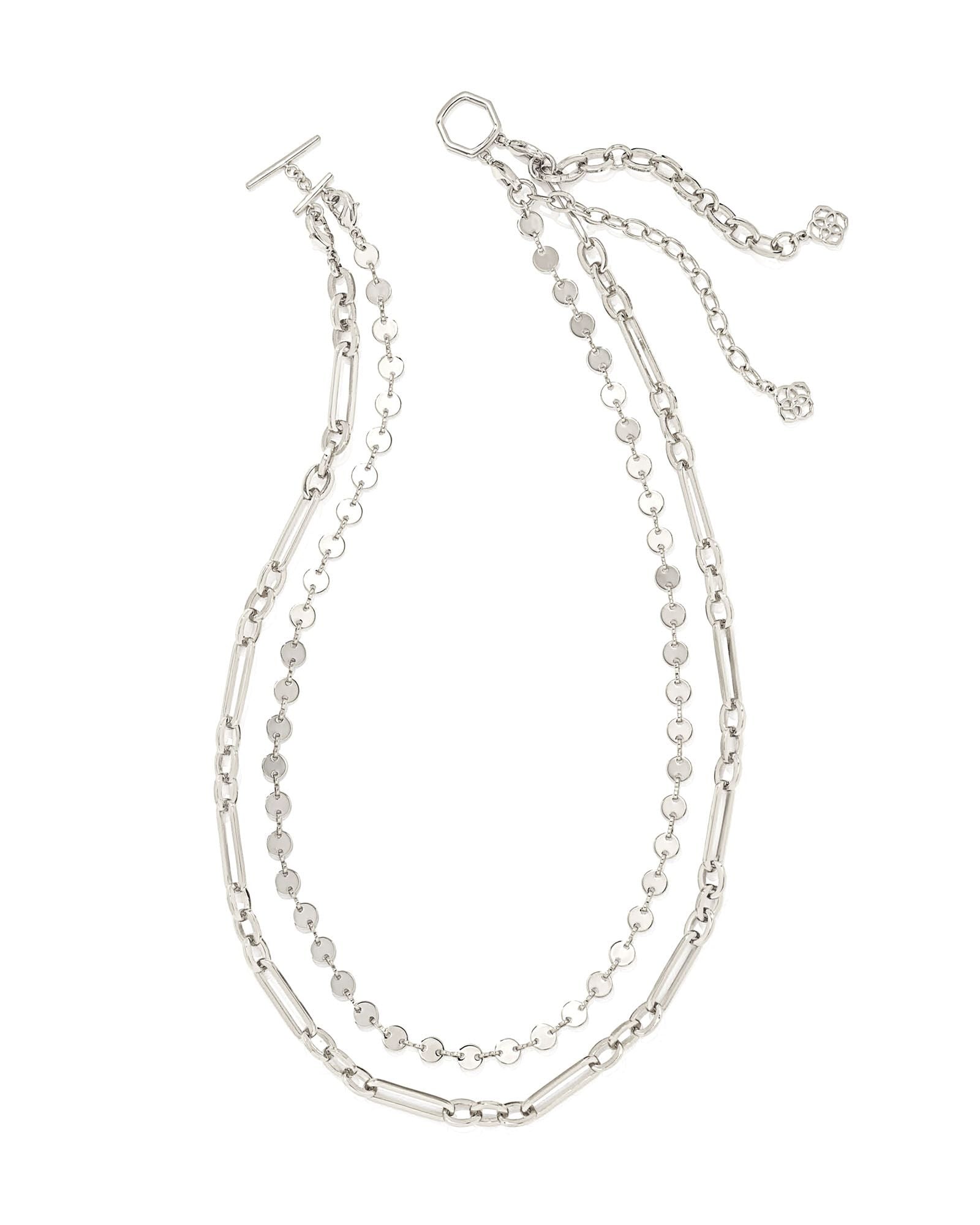 Frankie Multi Strand Necklace in Rhodium