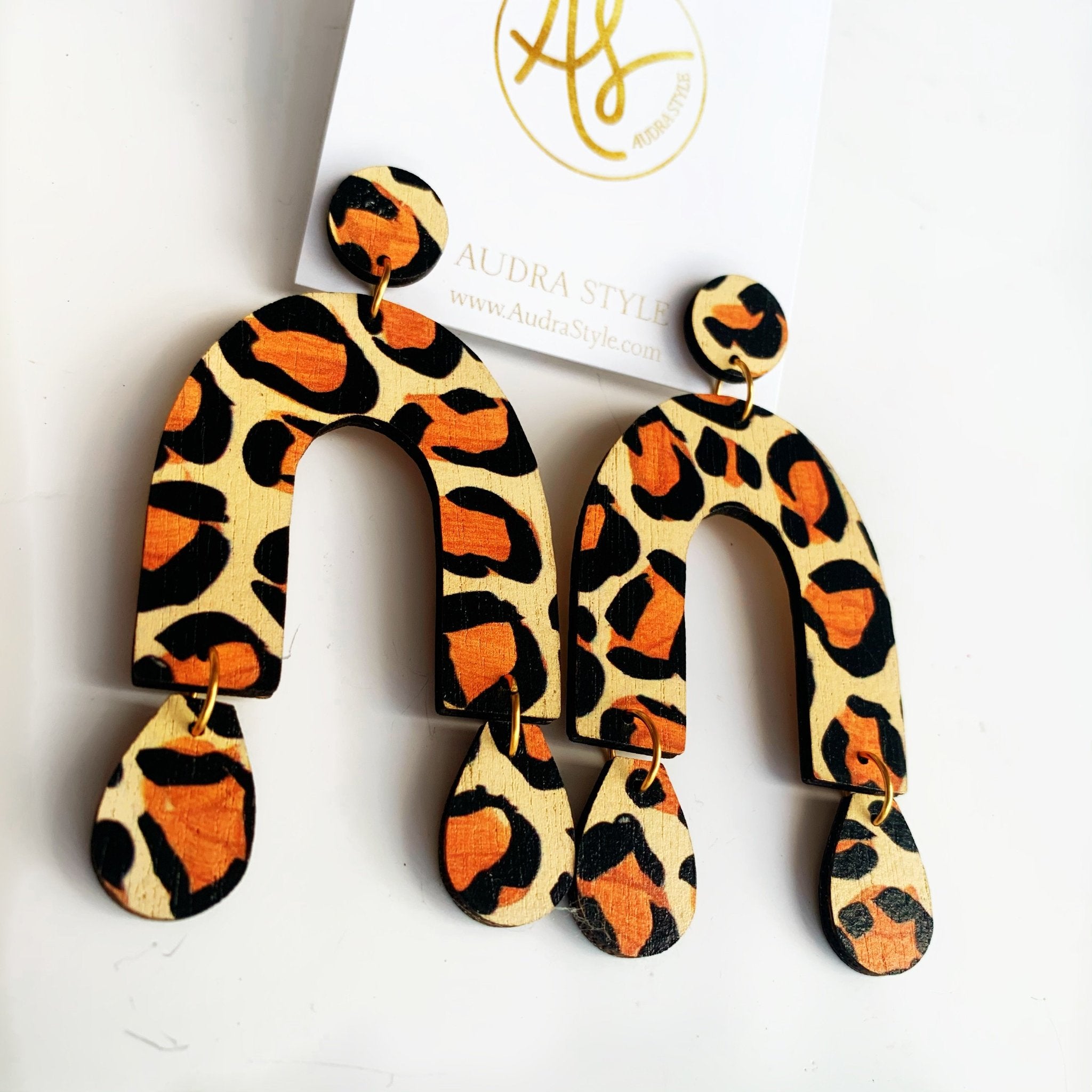 The Chrissy Earrings in Leopard