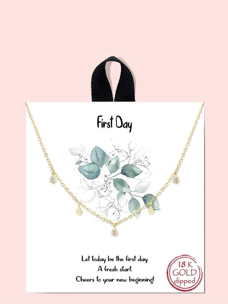 First Day Necklace in Gold