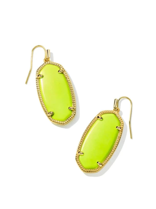 Elle Gold Earring in Neon Yellow