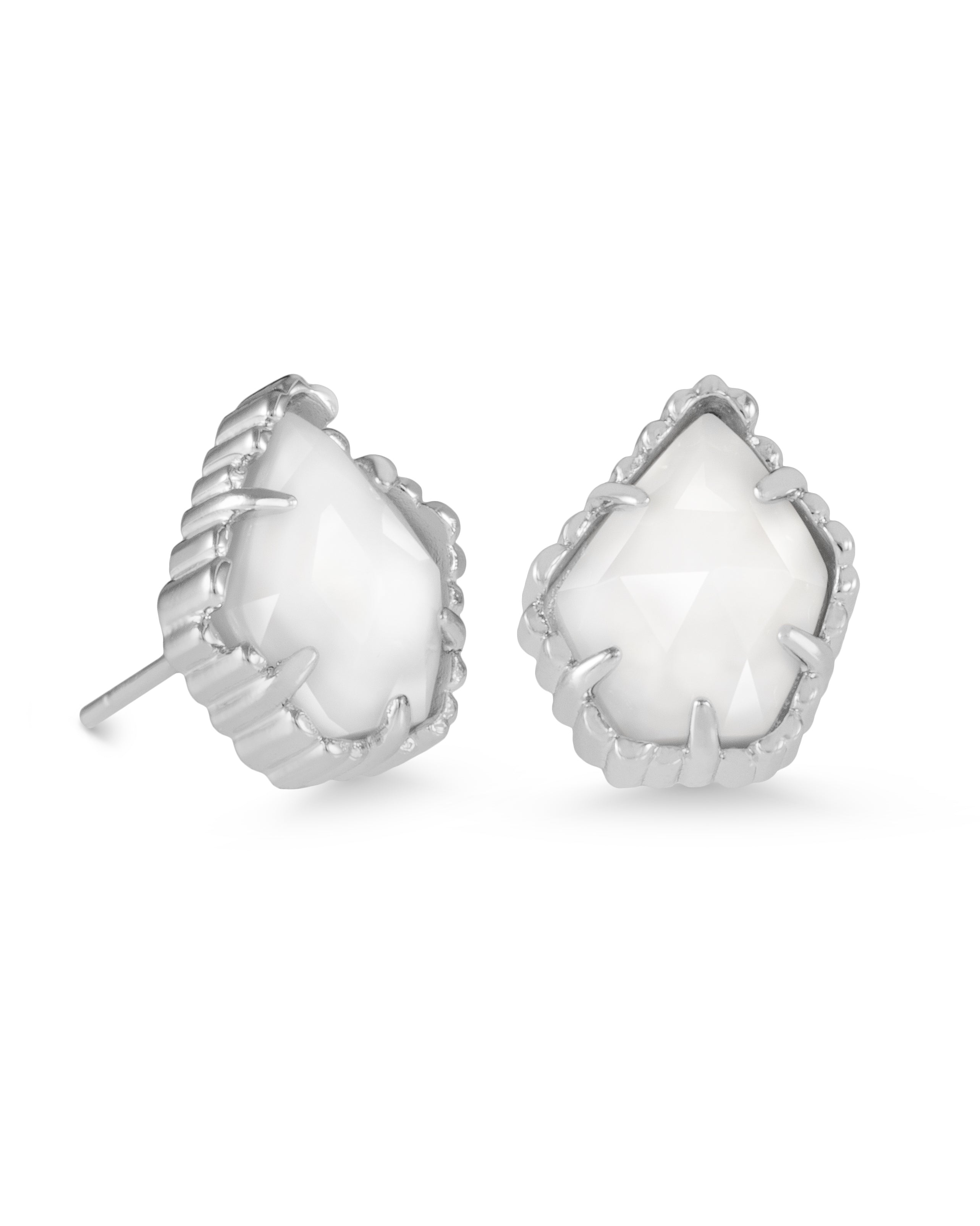 Tessa Stud in Rhodium