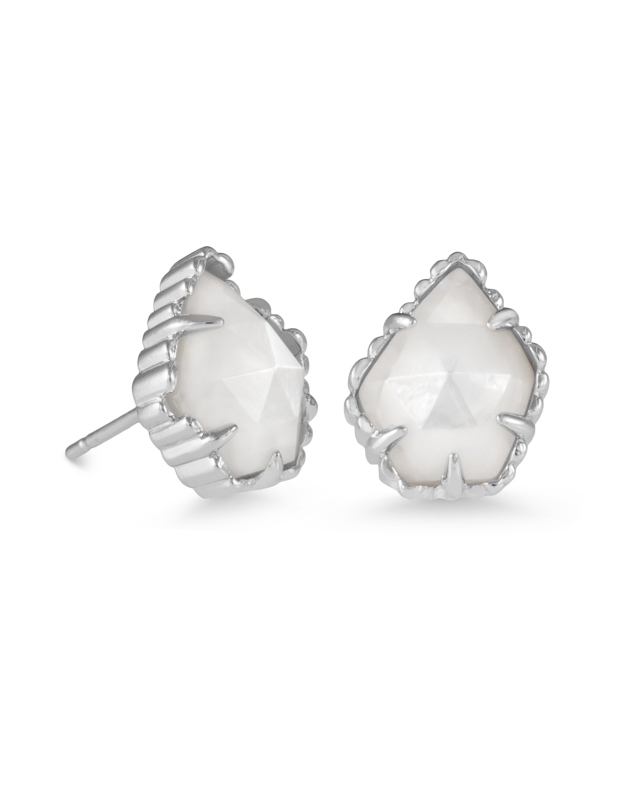 Tessa Stud in Rhodium