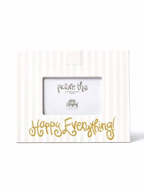 White Stripe Happy Everything Mini Frame